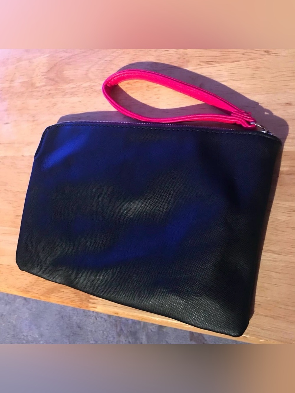 Betsey Johnson Saffiano Black Wristlet Clutch with Bow Accent - Picture 4 of 6